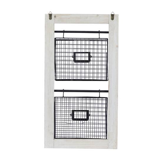 25" Black Metal Farmhouse Magazine Rack Holder